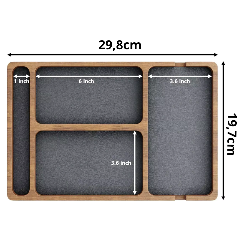 Organizador de Mesa Dockwood Elite em Madeira Premium