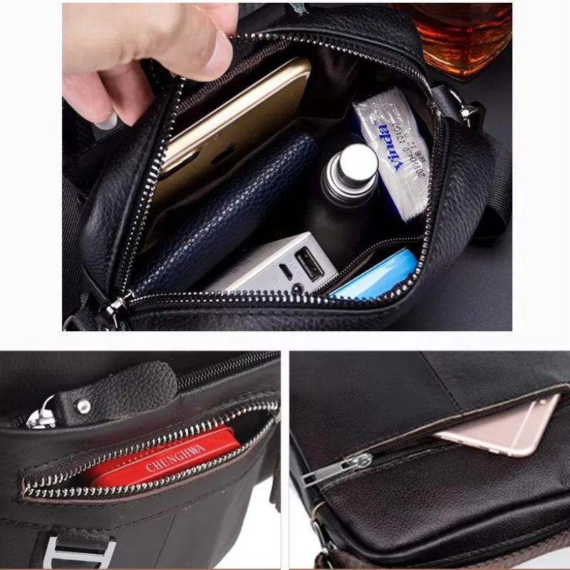 Bolsa Lateral em Couro Milano