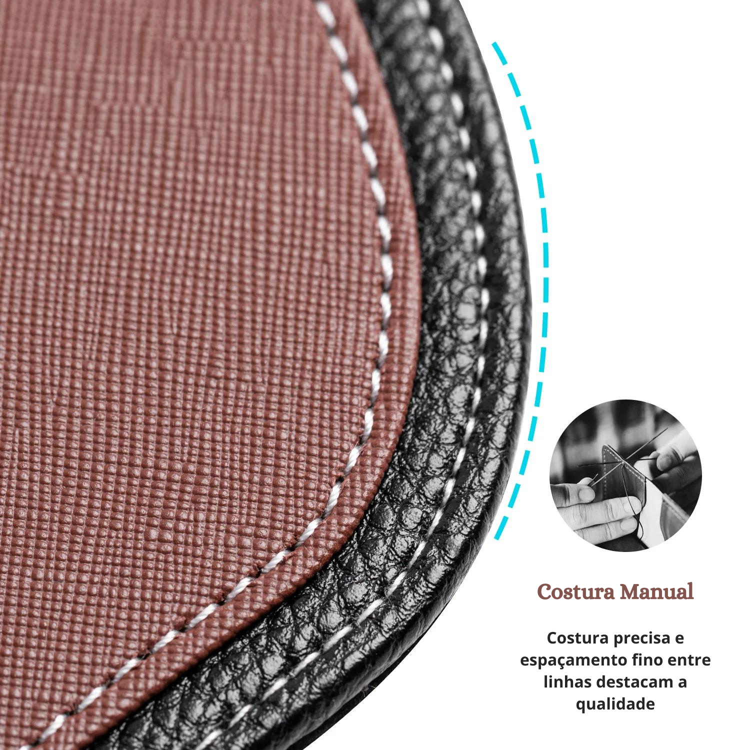 Mousepad em Couro com Descanso de Pulso - Confort Leather