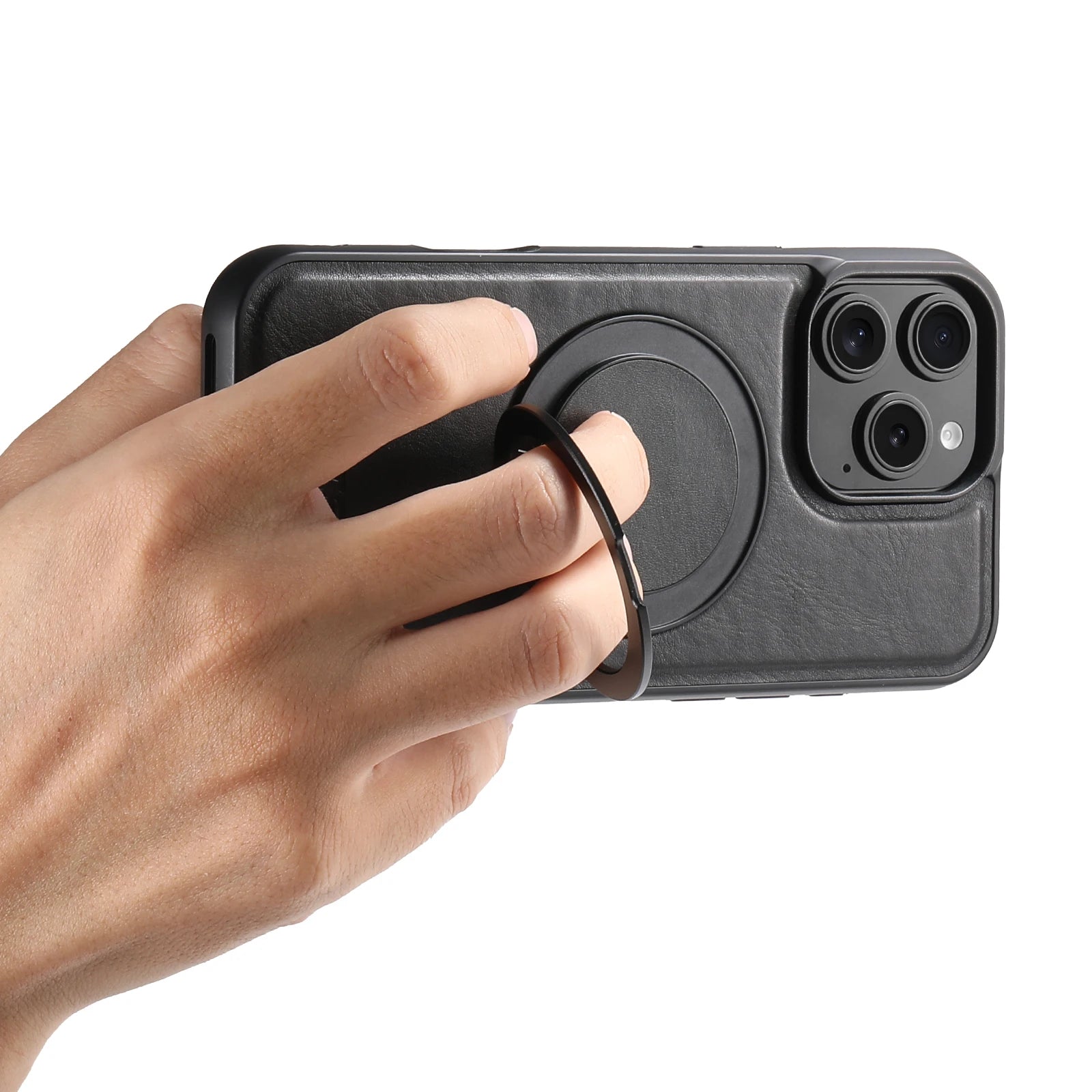 Case iPhone Magnetic 360° em Couro Suteni