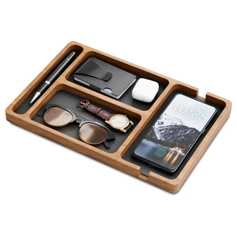 Organizador de Mesa Dockwood Elite em Madeira Premium