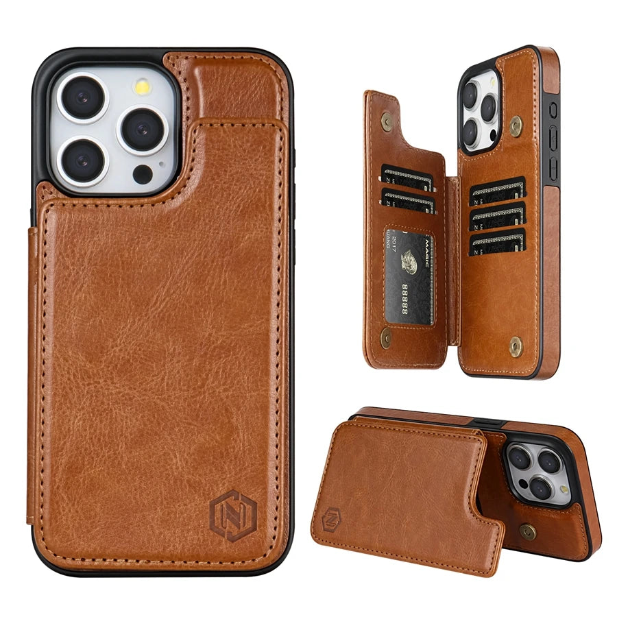 Case Iphone em Couro com Porta Cartões Executive Fold