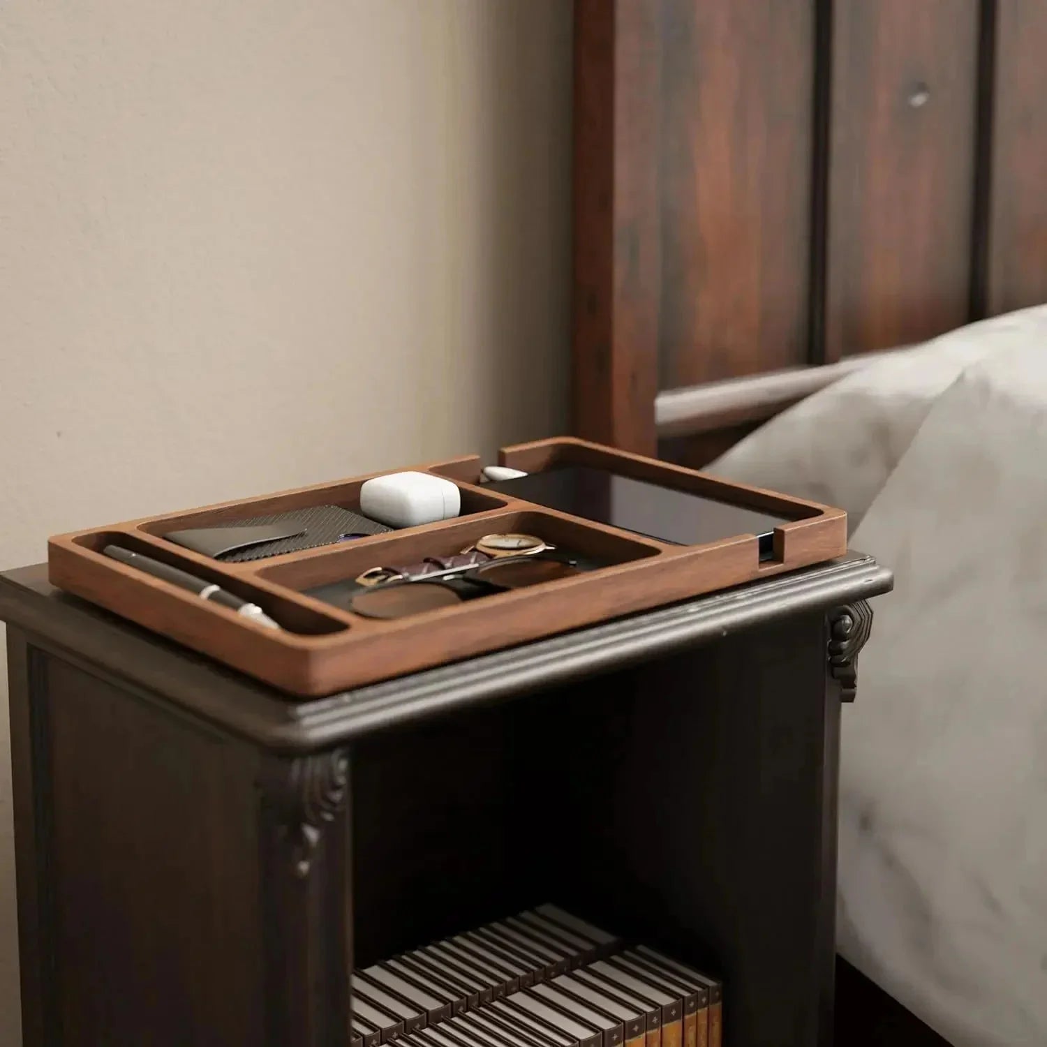 Organizador de Mesa Dockwood Elite em Madeira Premium