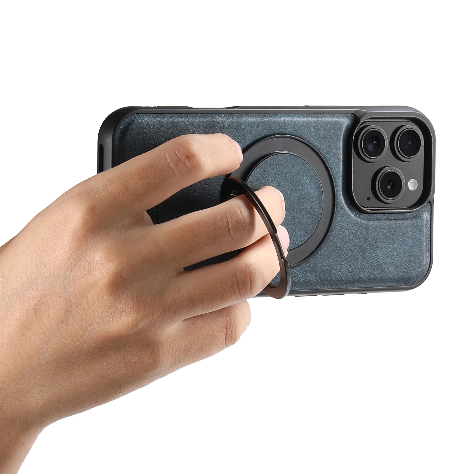 Case iPhone Magnetic 360° em Couro Suteni