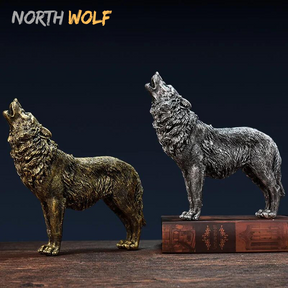 Escultura de Lobo Decorativa - North Wolf