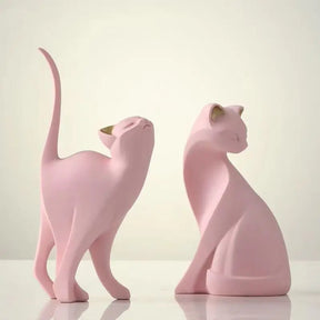 Escultura Decorativa - Couple Cats