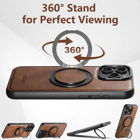 Case iPhone Magnetic 360° em Couro Suteni