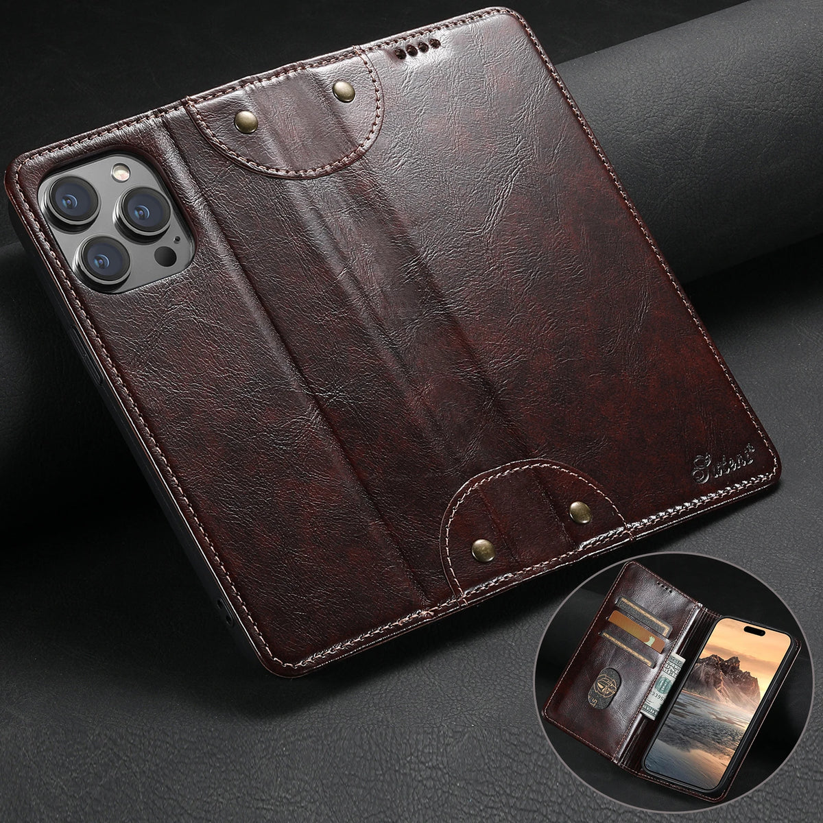 Case Iphone em Couro Suteni Hudson