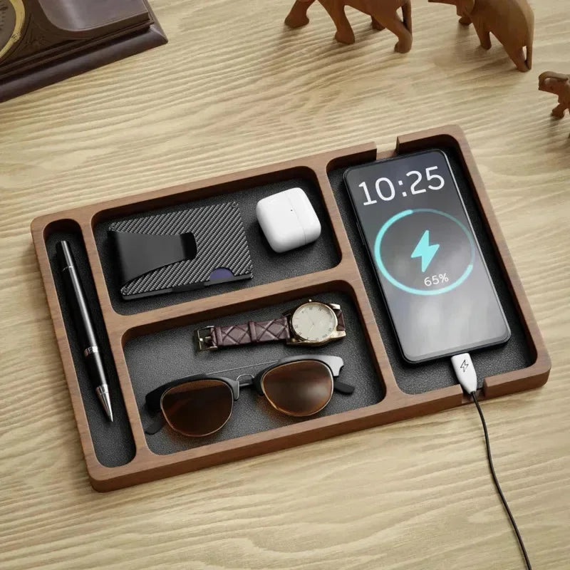 Organizador de Mesa Dockwood Elite em Madeira Premium