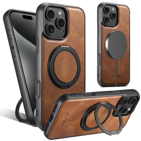 Case iPhone Magnetic 360° em Couro Suteni